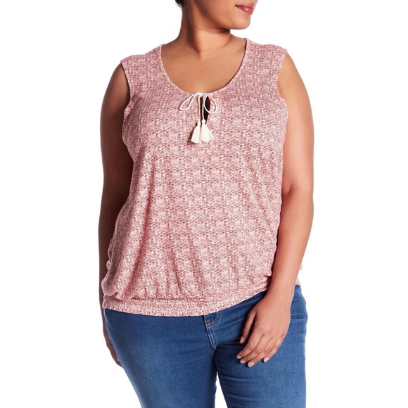 Susina Tops - Susina NWOT Linen Tank Top Plus Size 2X Red Fans